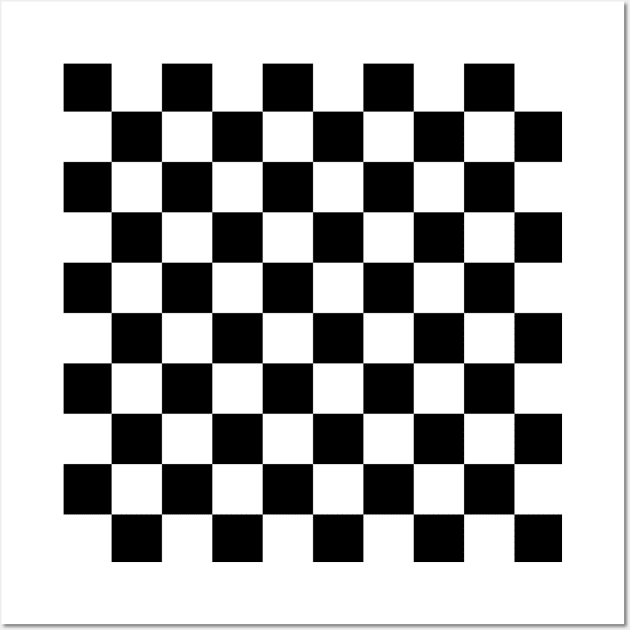 Black and white checkers pattern Wall Art by Mia
